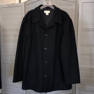 J.Crew Mens Wool Coat luxury fabric like new condition black sz XL